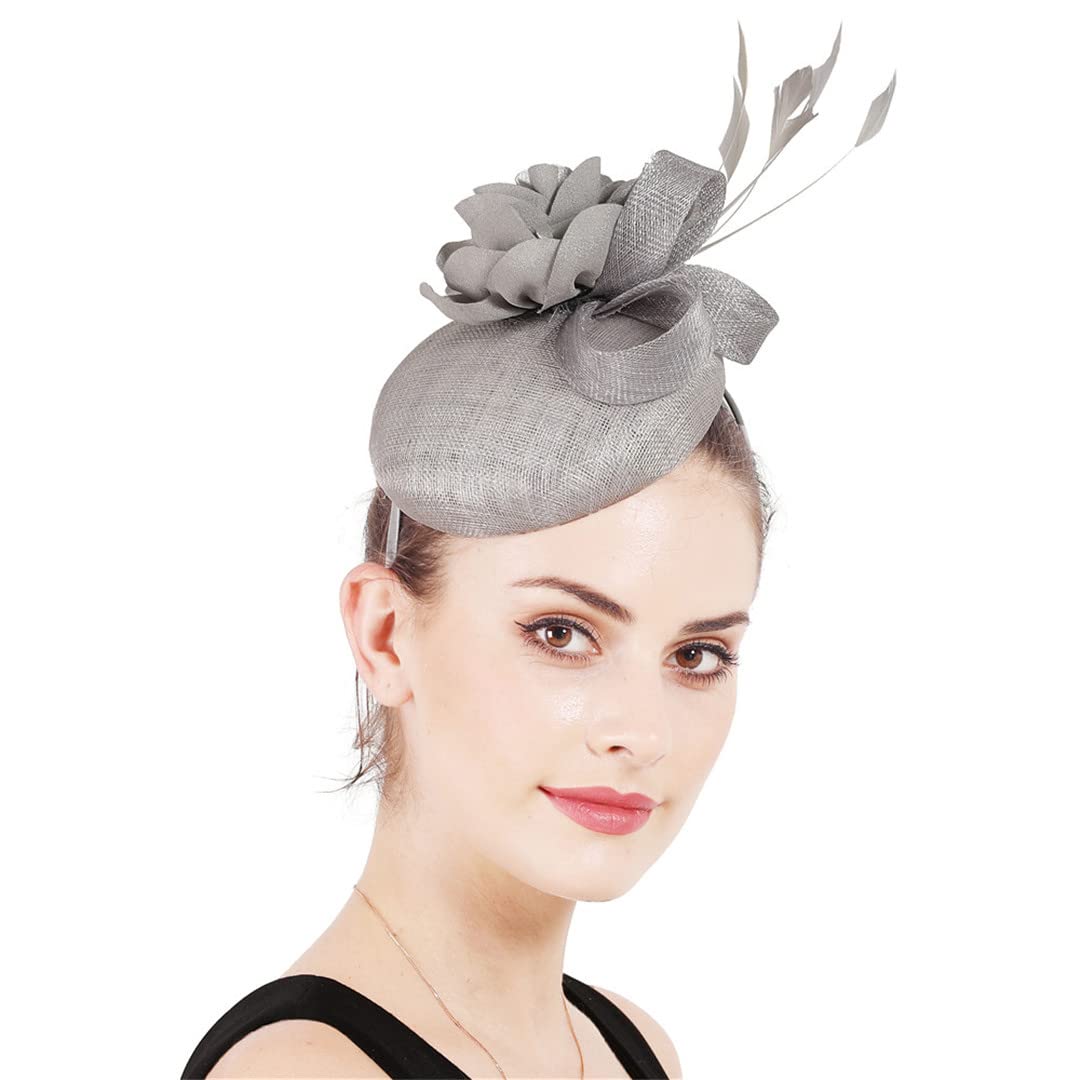 Lmtossey Copricapo da donna a 4 strati con fiocco floreale, accessorio per capelli per festa di nozze floreale