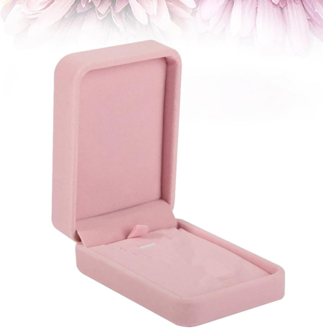 2pcs Pink Lint Necklace Display Organizer Portable Jewelry Storage Box image 5