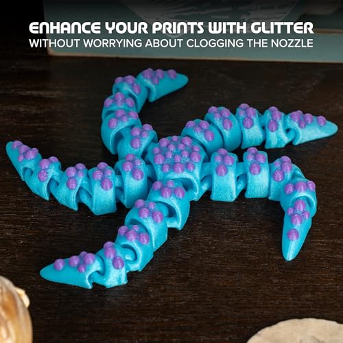 Image of Polymaker Panchroma Celestial PLA Filament 1.75mm for 3D Printer, Blue | Neatly Wound Glitter PLA for Easy Print & Smooth Feeding, Compatible with Bambu Lab & Most 3D Printers