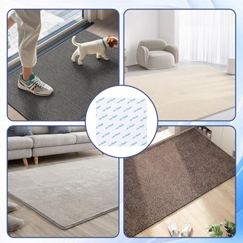 8 Stück rutschfeste Pads, Anti Rutsch Teppichunterlage, Teppich Küche, antirutsch, Teppich Stopper rutschfest, 10x10 cm Weiße Antirutsch Unterlage für Sicheren Halt