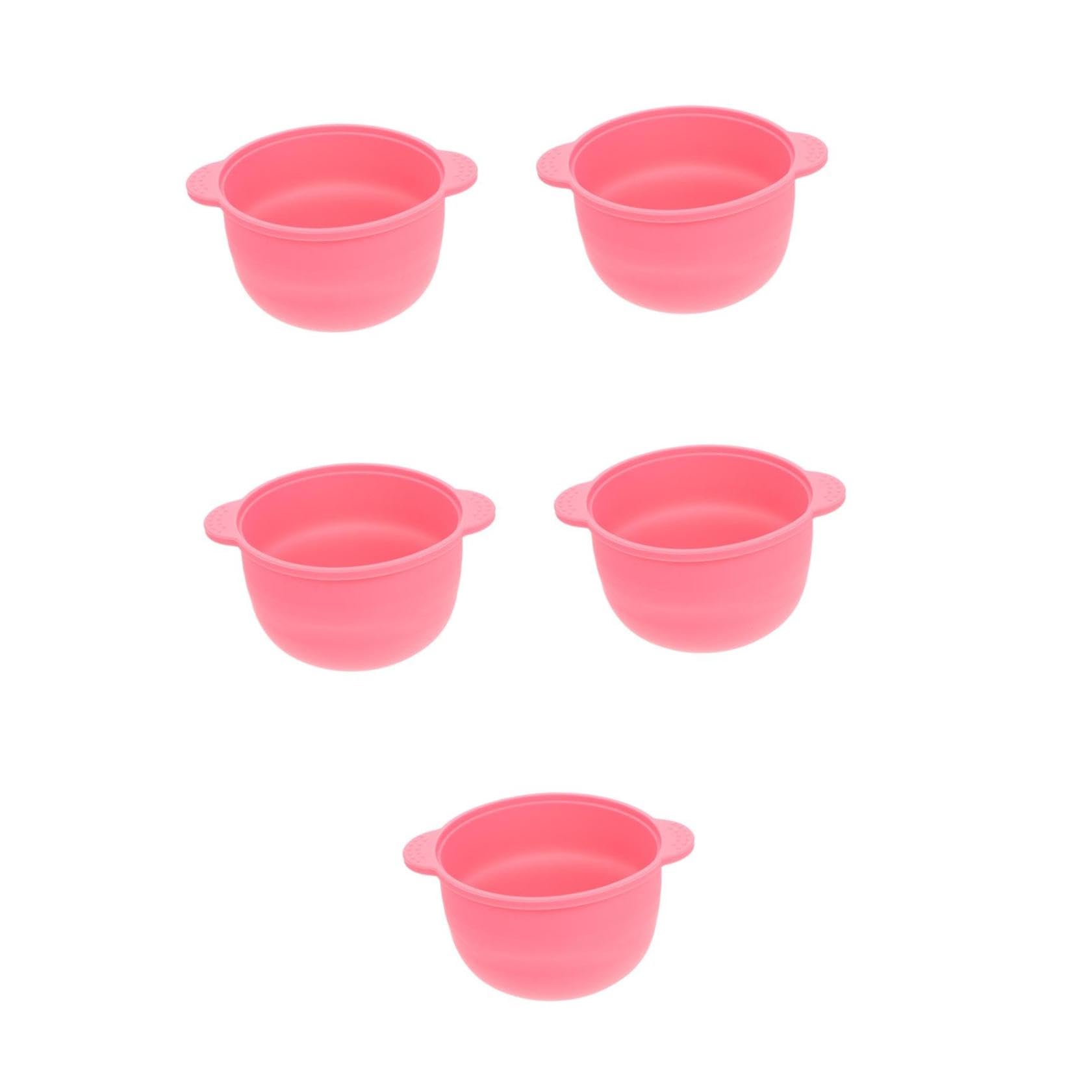 NUOBESTY 5pezzi Ciotola Per Sciogliere Cera Silicone Per Depilazione Accessorio Pratico e Sicuro Rosa Capacità Facile Da Pulire e Maneggiare Senza Scottature