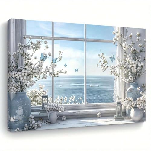 Toile florale enchanteresse bouteille blanche pour cadeau