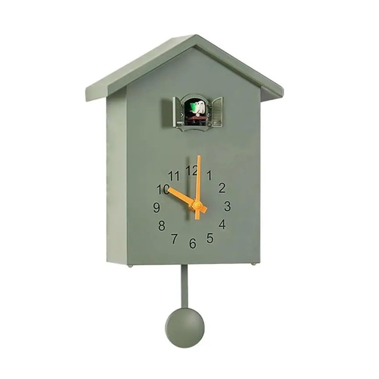 GOXQIT 1 Pcs Cuckoo Clock Wall Bird For Home With Sound Design For Living Room(Green)