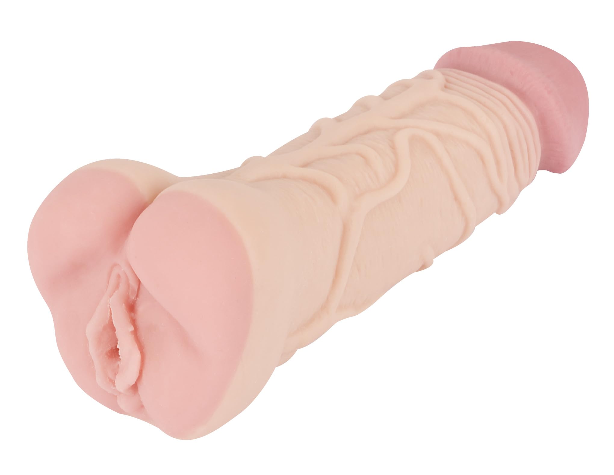 2in1 Extension + Mastubator - gefühlsechter Penis-Stimulator für Männer, zur Penisverlängerung, realistisch, hautfarben hell