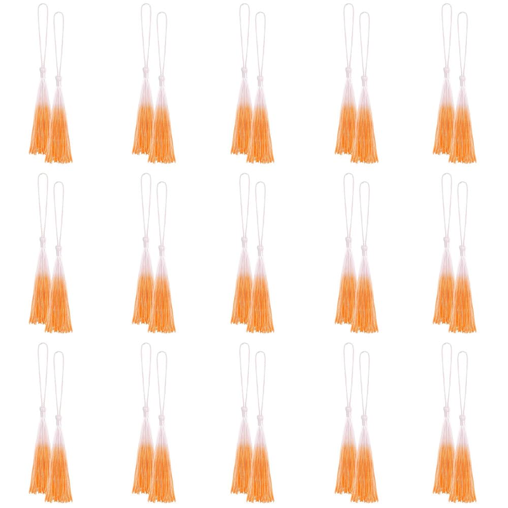 30pcs Polyester Tassels 12.5CM Gradient Yellow Tassel Handmade Bookmarks Tassels For Key Chain,Jewellery Making,Pendant Decorations