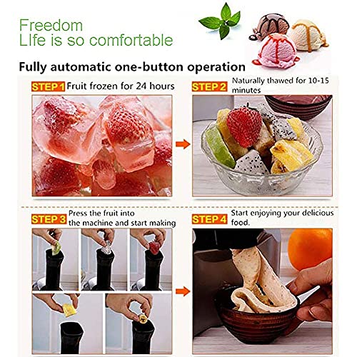YYAI-HHJU Fruchtsorbetmaschine Softeismaschine Vollautomatisch Schnell Einfach Für Veganes Sorbet Joghurt DIY 16 * 17… – Bild 5