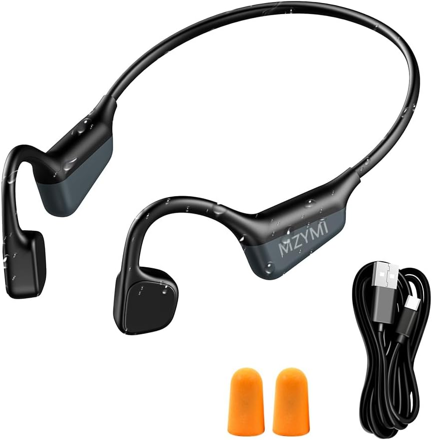 Bone Conduction Headphones, Wireless Bluetooth 5.4 Open Ear Headphones,with Mic,15H Playtime,IPX6 Waterproof Sports Headset,for Running,Cycling,Workouts, Outdoor Sports (Black)