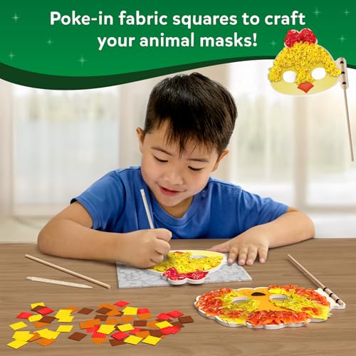 Image of Skillmatics Poke-in Art Animal Masks, Mess Free Fun for Kids, Wooden Craft Kits, Creative Activities, Gifts for Girls Boys Age 4 5 6 7 8 9