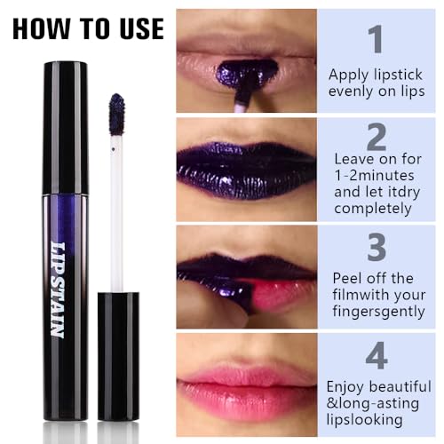 Image of evpct Light Pink Lip Stain Peel Off, Matte Finish Transfer Proof Lips Liner Stain Peel off Lip Tint Gloss Makeup, Long Lasting Waterproof Lipstick Highly Pigmented 24 Hours Original Lips Stains, 02#