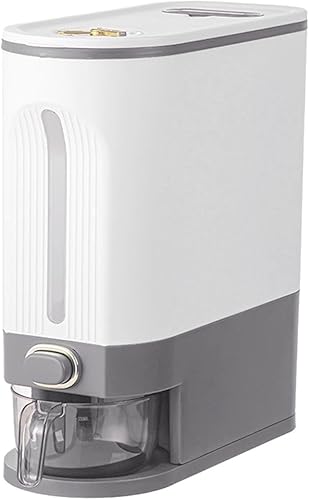 KLKCMS Cubo de arroz sellado a prueba de humedad, dispensador de arroz de encimera, dispensador y taza de alimentos, recipientes herméticos de