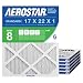 Eco-Aire 16 1/2x21 1/2x1 MERV 8, Pleated Air Filter, 16 1/2 x 21 1/2 x 1, Box of 6, Made in the USA