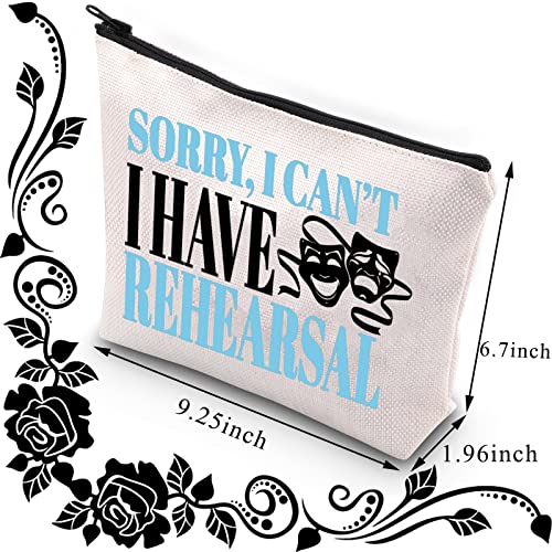 Theater Makeup Bag Drama Actor Actress Gifts Comedy Tragedy Mask Theatre Bag Sorry i Can't i Have Rehearsal Funny Drama Student Gift (I Have Rehearsal) - Image 2