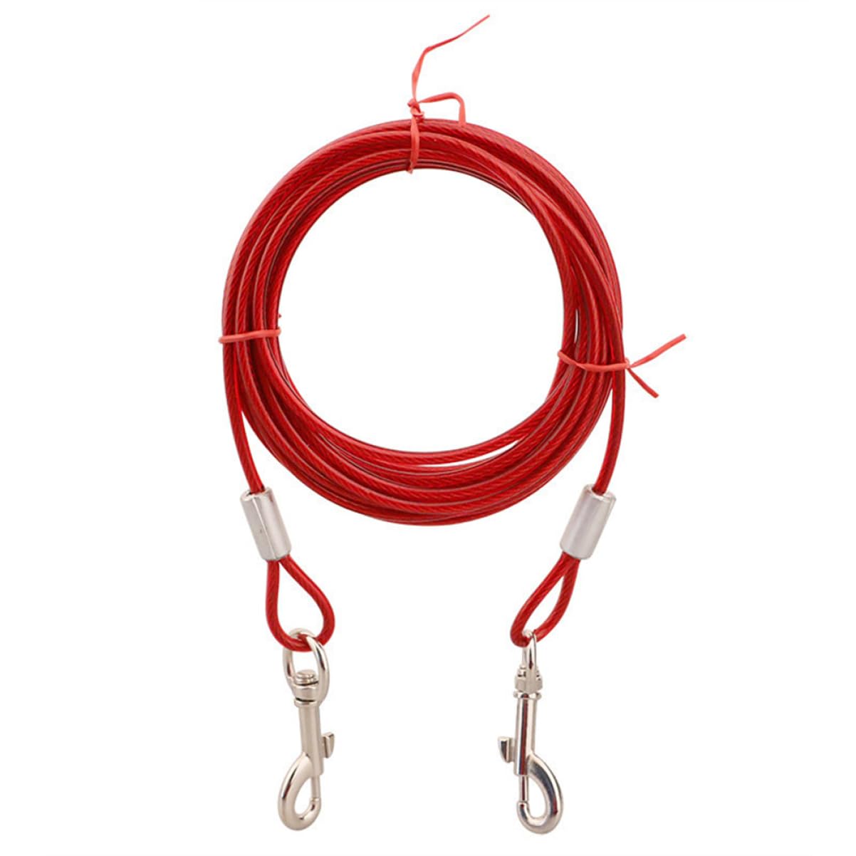 HOLIDYOYO Double Head Durable Pet Leash Lengthened Dog Pulling Rope Red for Comfortable Control Freedom for Walking Training Outdoor Adventures