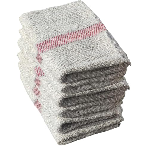 Zureni 18x26 Inch Cotton Pocha with High Water Absorption Reusable & Washable Floor Cleaning Sweeping Dusting Cloth for Home Kitchen and Office (Pack of 6, Off White)