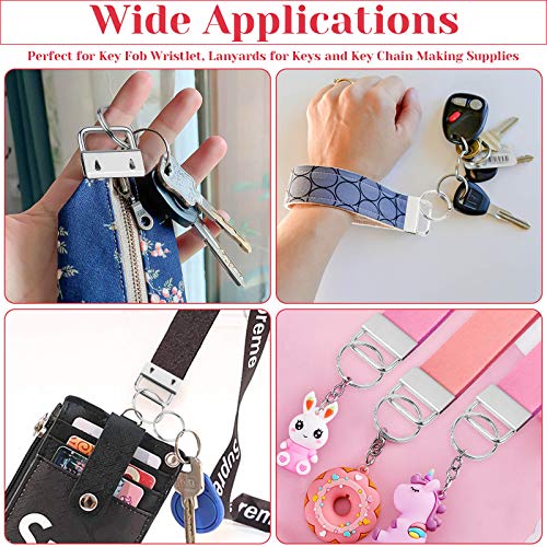 Key Fob Hardware Set, Shynek 50PCS Lanyard Key Fob Hardware 1 Inch with Key Fob Pliers Tool for Keychain and Wristlet Clamp Hardware Supplies2