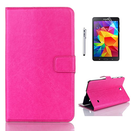 Galaxy Tab 4 8.0 T330 Funda , Caseforyouu00ae PU cartera tarjeta titular magnético Folio Flip Case funda soporte conjunto para Samsung Galaxy Tab 4 8.0 T330 , Sonrosado