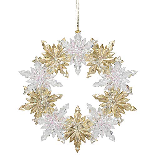 Roman 133125 Wreath Ornament Clear And Champagne Gold, 5 Inch #TOP24