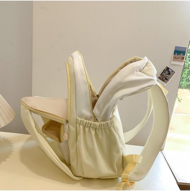 Cute Bunny Ear Backpack for Teen Girls Women Daypack for School Travel Work Casual Bookbag with Cute Pendant (Pink) - Image 4