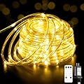 JMEXSUSS 200 LED Warm White Christmas Lights Plug in, Indoor Christmas Rope Lights Outdoor Waterproof, 66FT Rope String Lights with Remote for Outside Christmas Tree Yard Garden Bedroom Patio Decor