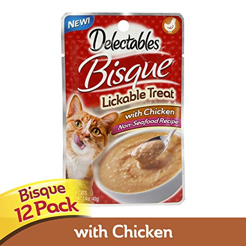 Delectables Bisque Lickable Wet Cat Treat - Chicken Pack of 12