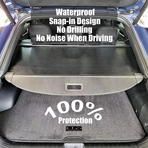 Image of Cargo Cover for Kia EV6 Accessories,Carbon Fiber Texture Retractable Rear Trunk Organizer Trunk Cover Privacy Security Screen Shield Shade for 2022 2023 2024 2025 2026 Kia EV6 Accessories