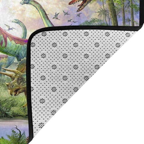Tapete decorativo dinosaurio 100x150 cm suave y antideslizante miniatura 5