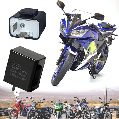 Image of Gebildet 12V Speed Adjustable 2 Pin Direct Replacement Compatible LED Electronic Flasher Relay fix CAR and Motorcycle Turn Signal & Hazard Warn Hyper Flash Relay(Black)