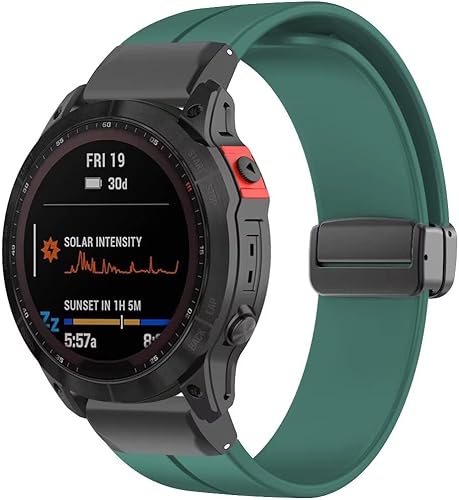Correa deportiva Conm para Garmin Fenix 7x76x Gps65x5, correa magnética de repuesto de silicona de 0.866in y 1.024in