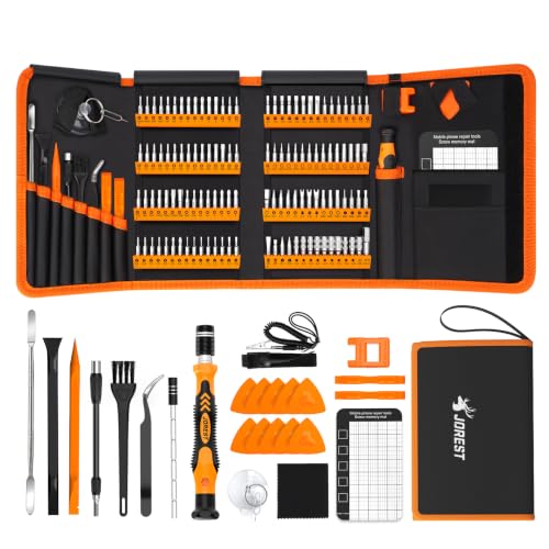 JOREST 145 en 1 juego de destornilladores de precisión, Kit profesional de herramientas magnéticas，apto para productos electrónicos, ordenadores portátiles, iPhone, MacBook, Nintendo, Xbox y PS5