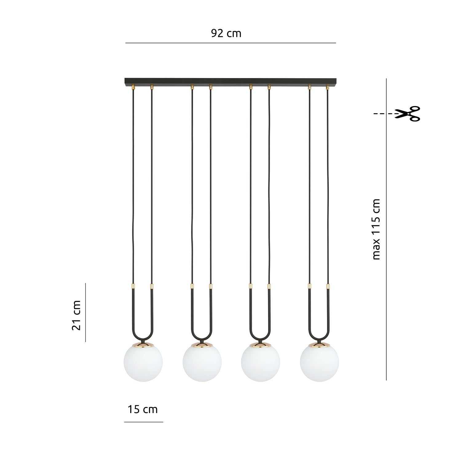 EMIBIG LIGHTING GLAM 4 BLACK/OPAL