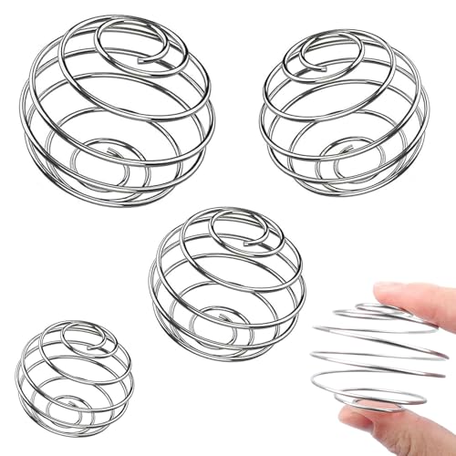 Hurifeng 4 cocteleras de acero inoxidable – Coctelera de proteínas con bola para batidos de proteínas perfectos, de metal, acero inoxidable ESN