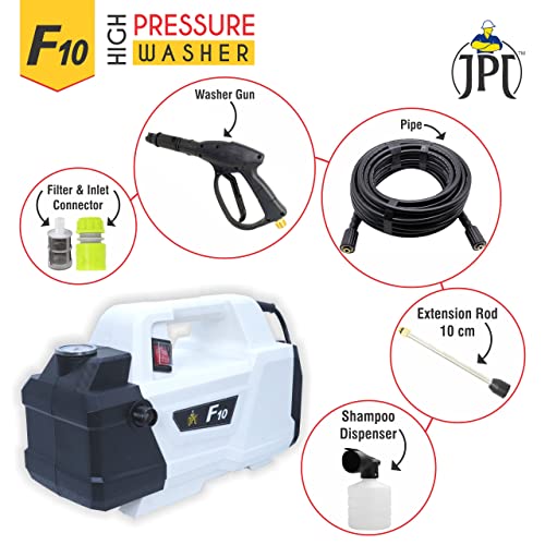 Image of JPT F10 Car Washer High Pressure Pump | 2400 Watt Powerful Motor | Pressure - 220 BAR | Flow Rate 10L /Min 100% Copper Winding (F10-SUPER Combo)