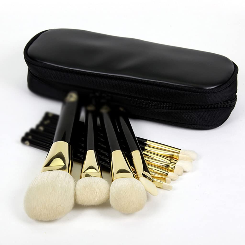 Juego de 11 brochas de Maquillaje Profesionales, brochas de Maquillaje de Pelo sintético, virola de Aluminio, Mango de Madera