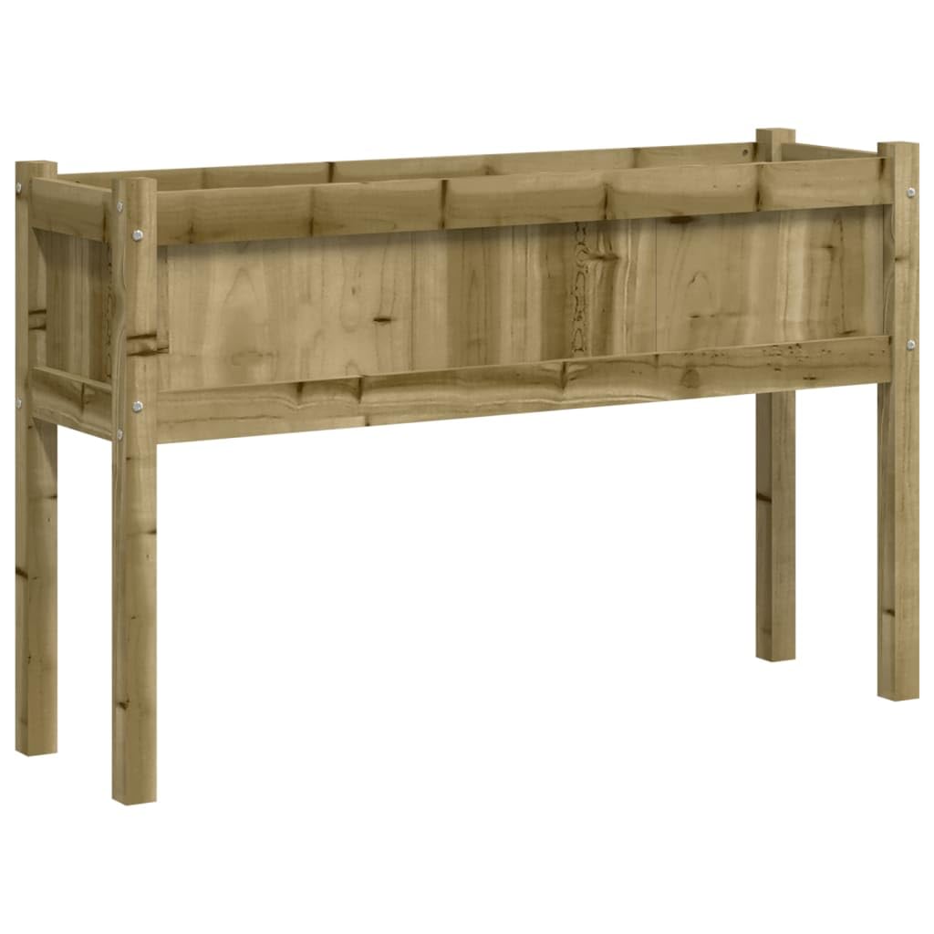 Fioriera con gambe, in legno di pino impregnato in autoclave, 110 x 31 x 70 cm, resistente alle intemperie, per balcone, terrazza, giardino, interni ed esterni, con drenaggio e serbatoio