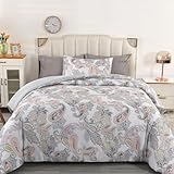 Qucover Bedruckte Bettdecke 155x220cm mit Kissenbezug 80x80cm, Ganzjahresdecke...