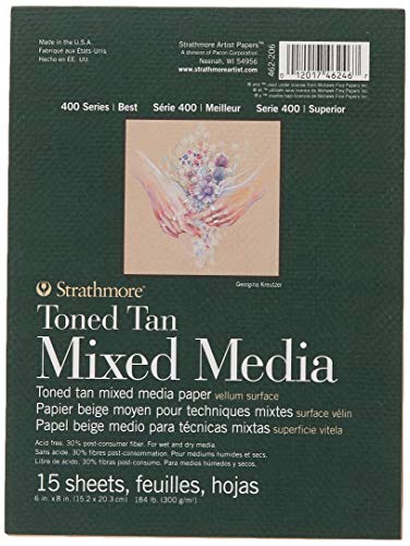 Strathmore Toned Mixed Media Paper - Toned Tan 6"X8"-15 Sheets