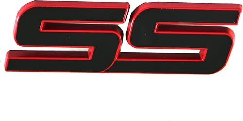1 calcomanía de metal SS para puerta delantera, emblema SS para automóvil, repuesto para Chevy Camaro 06-10 (línea roja)