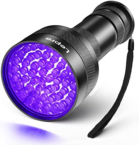 Lepro UV Schwarzlicht Taschenlampe, 395nm UV Lampe mit 51 LEDs | HD51 Haustiere Urin-Detektor Ultraviolettes Lampe für Eingetrocknete Flecken Ihrer Hunde, Katzen und Nagetiere auf