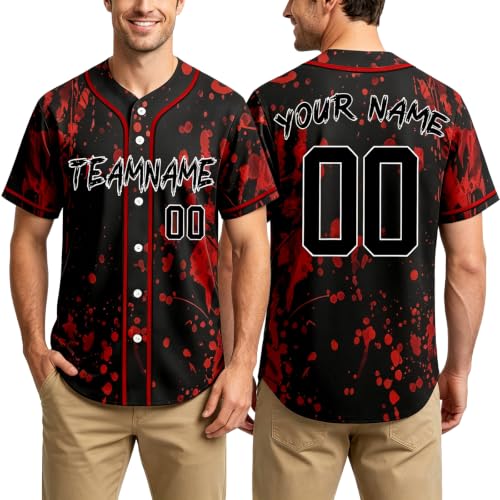 Custom Halloween Baseball Jersey Shirt, Zombie Baseball Player Jersey for Men Women Family Costumes