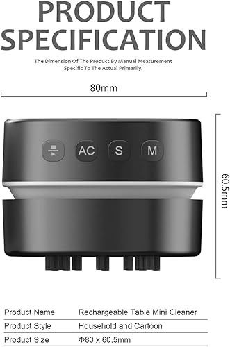 Miniatura 2 de ODISTAR Aspiradora de mostrador, mini barredora de polvo de mesa con temporizador digital, resistencia de hasta 400 minutos, rotación de 360 para