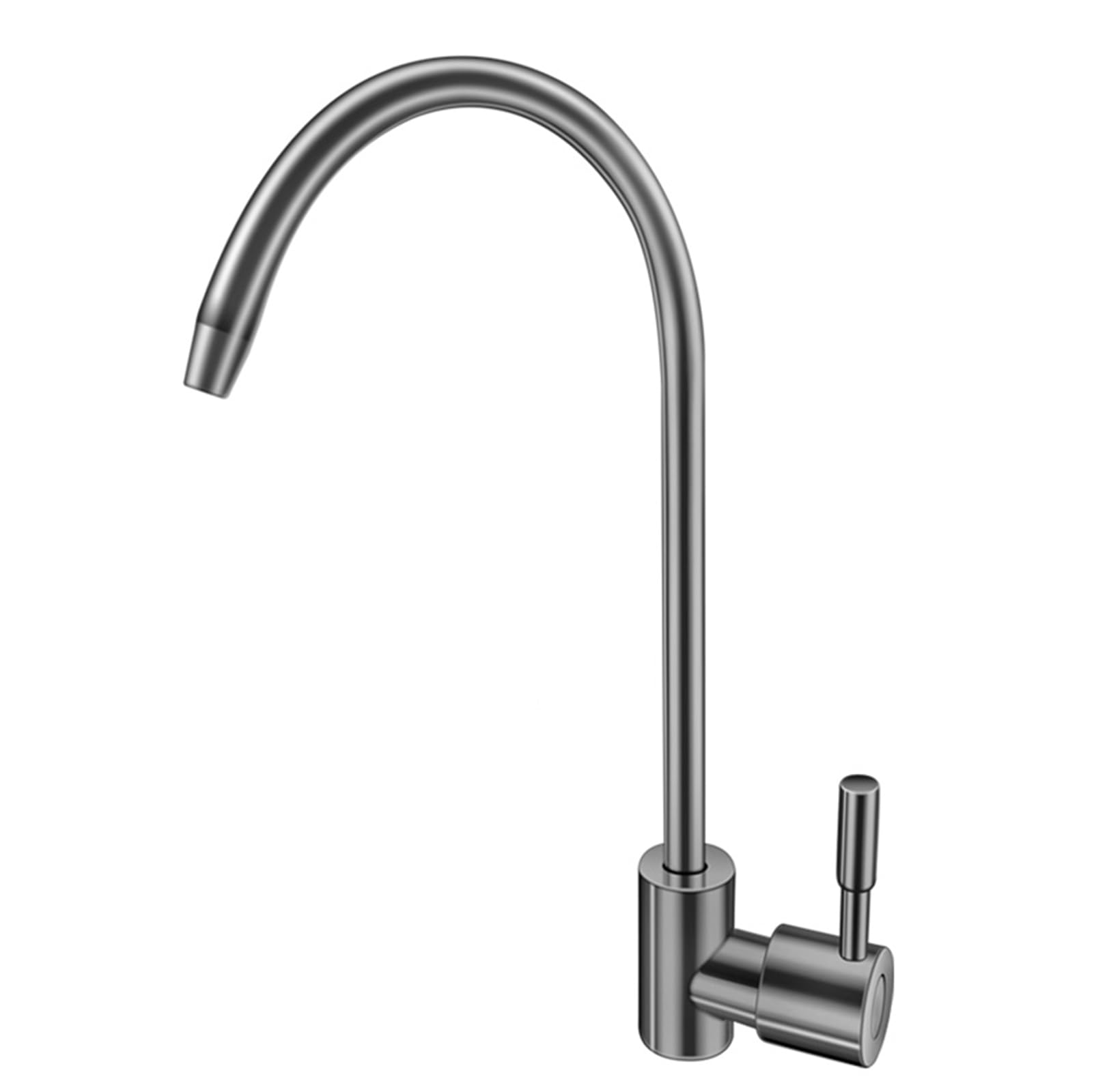 Faucet Swan Neck Filter Tap with 360° Swivel Pure Water Faucet for Kitchen Sink in Gray Color