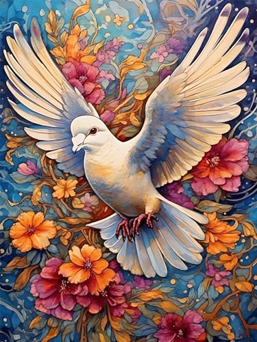 Animal Peinture Diamant Adulte Pigeon - Kit Complet XXL 90x120cm Loisir Zen