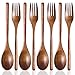Set di 8, cucchiai da minestra e forchette in legno, cucchiaio e forchetta in legno SourceTon per feste, banchetti, buffet, catering, vita quotidiana - 9 pollici