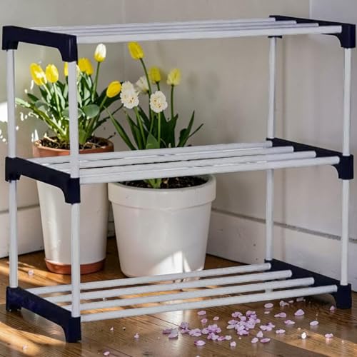 Image of NILUX Adjustable Multipurpose Plastic Bookshelf and Storage Rack for Home, Office, Library, and Study Room Organization (White, Medium, 3)
