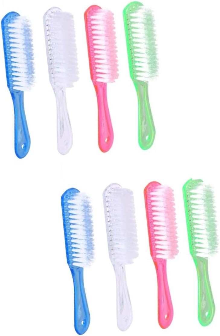 Ipetboom 8pcs Soft Bristle Cleaning Brush for Shoes and Laundry Random Colors Plastic Scrubbing Tool for Household Use