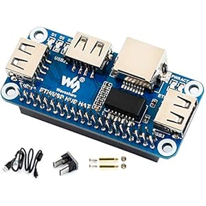 Ethernet/USB HUB HAT Expansion Board for Raspberry Pi 4B/3B+/3B/2B/Zero/Pi Zero W/Pi Zero 2W,with RJ45 10/100M Ethernet Port (Based on RTL8152B Chip) and Three USB Ports,Compatible with USB2.0/1.1