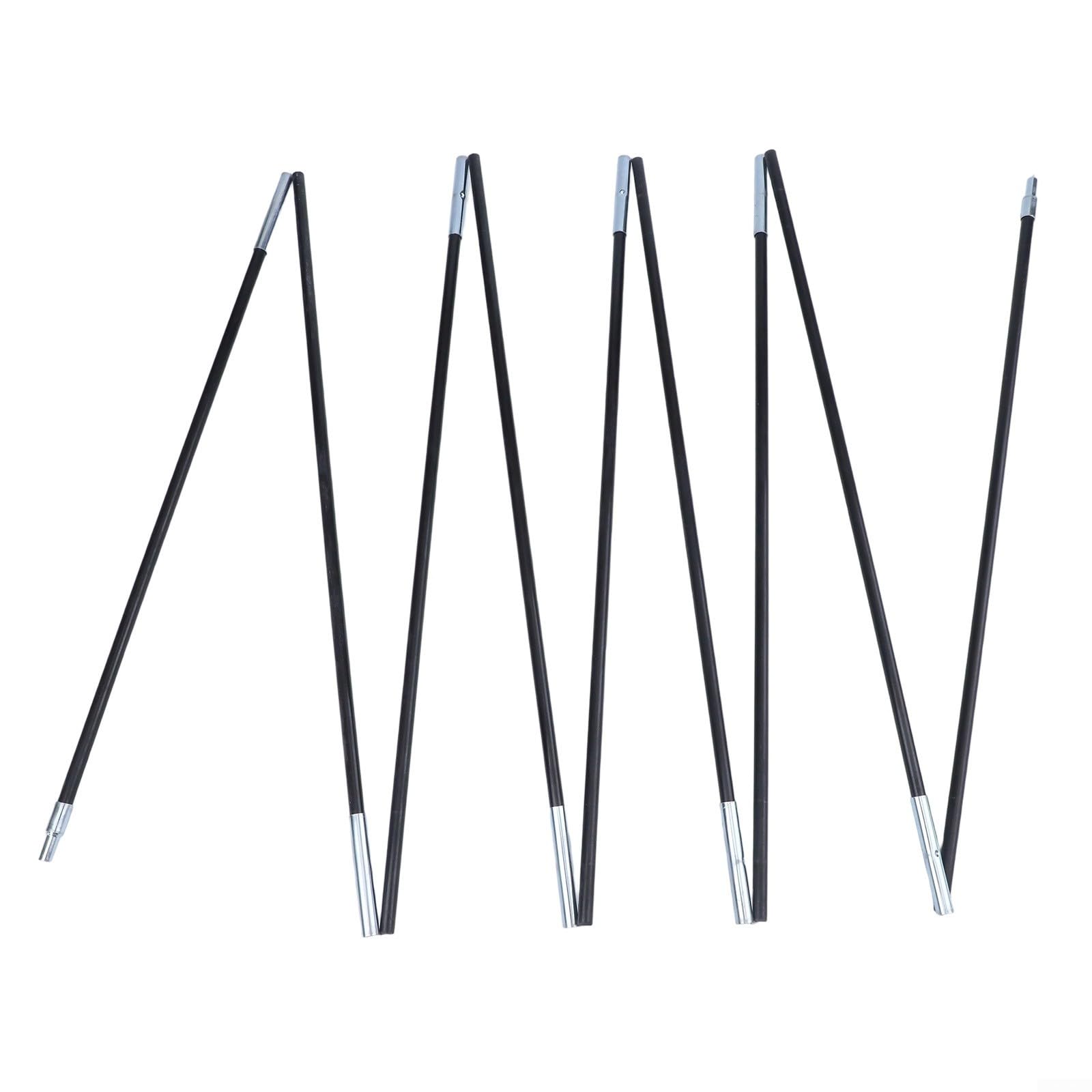 Fiberglass Tent Pole Replacement 10.5ft To 12.8ft Black Flexible Rod For Hiking Camping Dome Tent Repair And Awning Bracket Support(4.1m)
