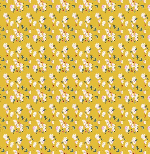 Image of HOMEKART 120 TC Cotton Rich ElasticCorner Fitted Bedsheet with 2 Pillow Covers | Double Bed 72x68+6 Inches | Wrinkle-Free, Super Soft & Breathable Floral Design | Yellow