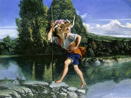 Image Déco Saint Christophe Orazio Gentileschi : Poster Toile Murale Paysage 60x90cm
