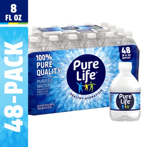 image for Pure Life Purified Water Bottles, 48 Pack - Still Bottled Water Enhanc